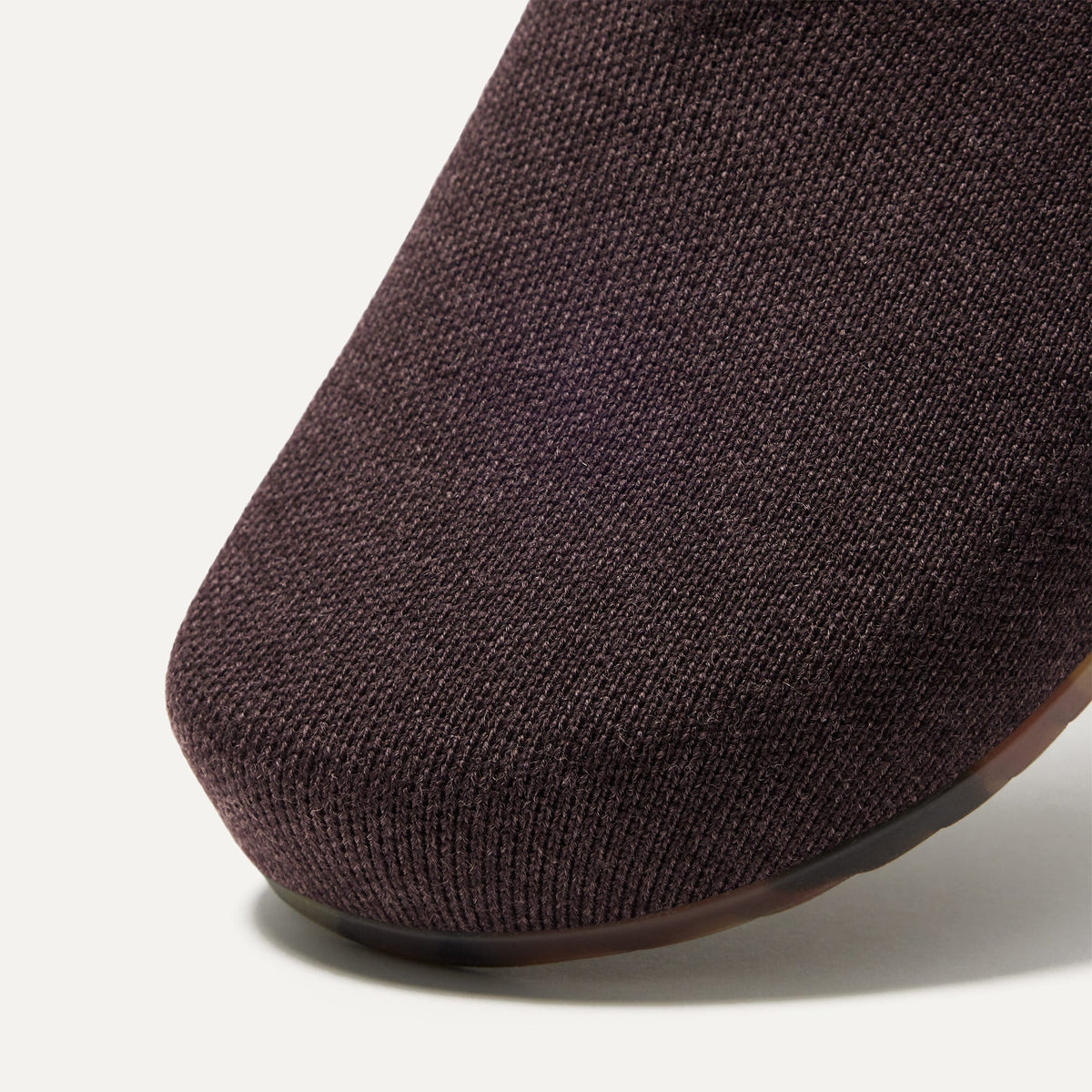 The toe and vamp of The Casual Clog, in diagonal view.