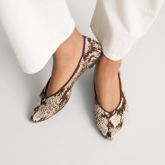 hover | Model wearing The Point III in ReVelvet Brown Python.